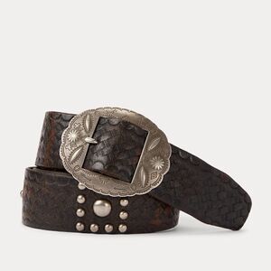 RRL Double RL Silver-tone Brass Concho Buckle